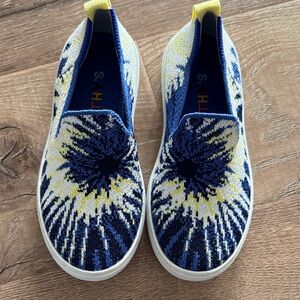 Rothy’s Blue Burst Slip-On Sneakers